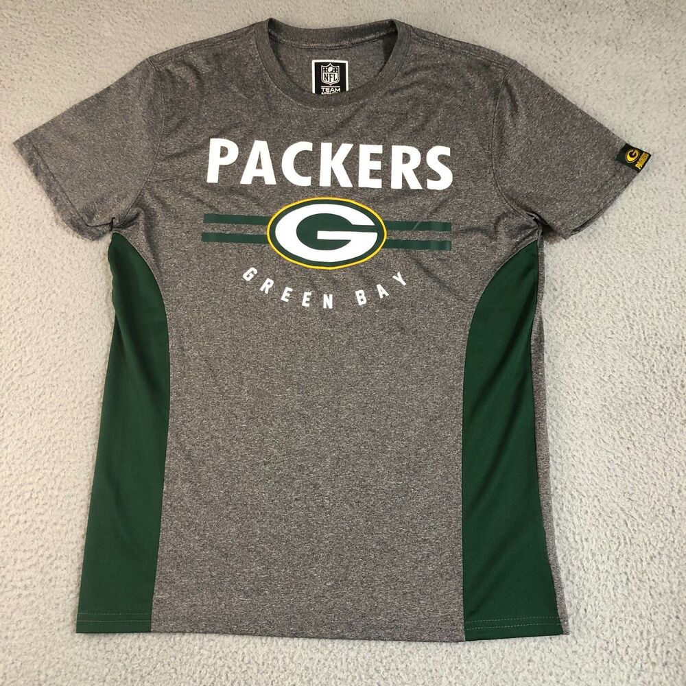 Green Bay Packers Shirt Mens Medium Gray Football NFL Sportswear Graphic Logo